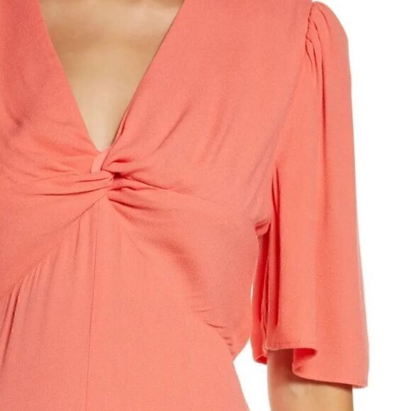 Chelsea 28 Ladies Coral Midi Twist Front Dress - Size Medium - Picture 7 of 10